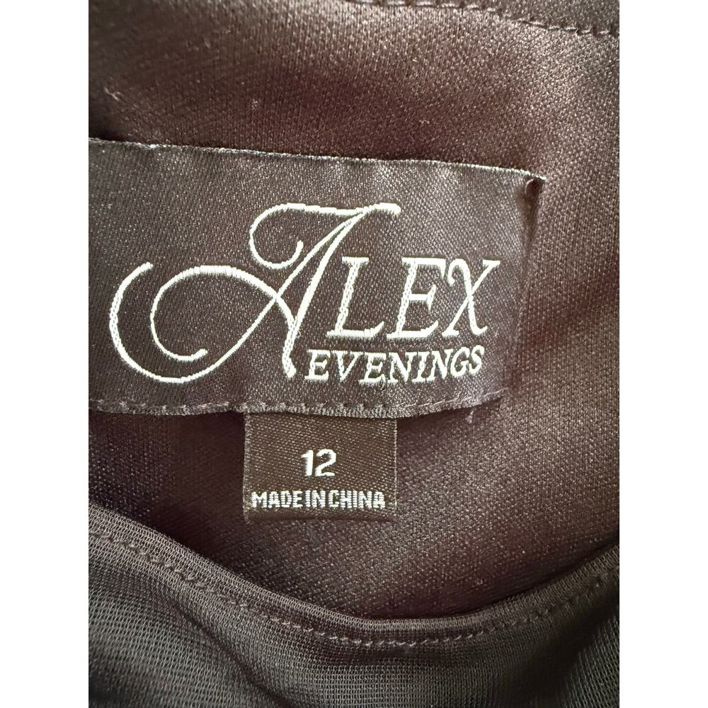 Alex Evenings Draped Neck Cap Sleeve Gown, Black, Size 12 - NEW with tags! - Picture 5 of 9